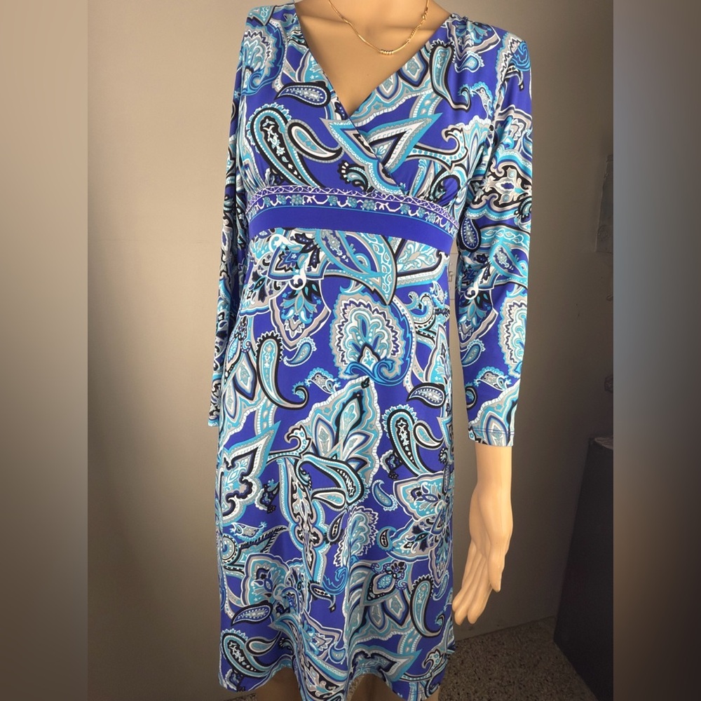 INC International Concepts Blue Paisley Dress